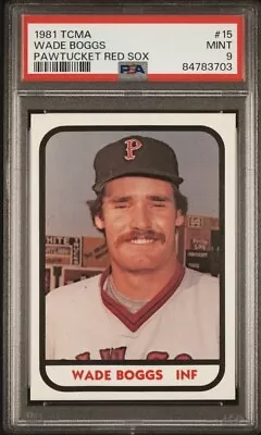 1981 TCMA WADE BOGGS Rookie Card RC PSA 9 Pawtucket Red Sox HOF • $121.49