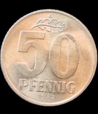 50 Pfennig 1982 A Coin GDR In Stamp Gloss #18 • £8.12