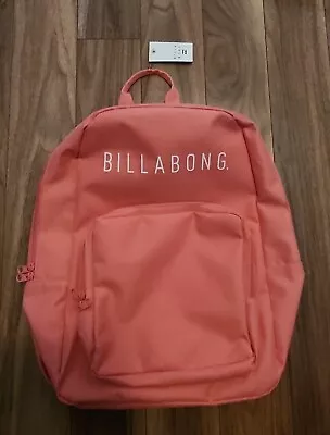 BNWT BILLABONG  BACKPACK Coral Pink Ladies Girls School RRP $45.99 • $38