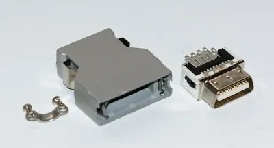 SCSI 20-pin Solder Plug Hood & Cable Clamp DX40-20P(55) Mini Centronics Type • $15.24