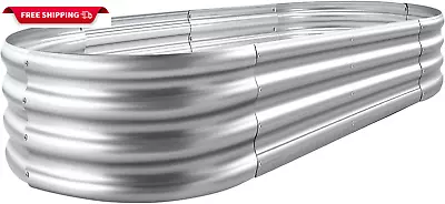 Galvanized Raised Garden Bed Kit Galvanized Planter Garden Boxes Outdoor Oval  • $63.71