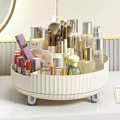 360° Rotating Makeup Organizer With Brush Holder Large Capacity Beauty • $18.45