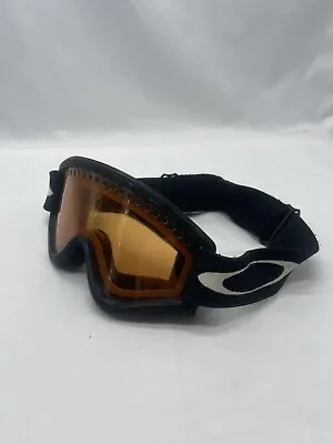 Vintage Oakley Ski Snowboard Goggles Mens Black Frame Orange Lenses Snow • $23.99