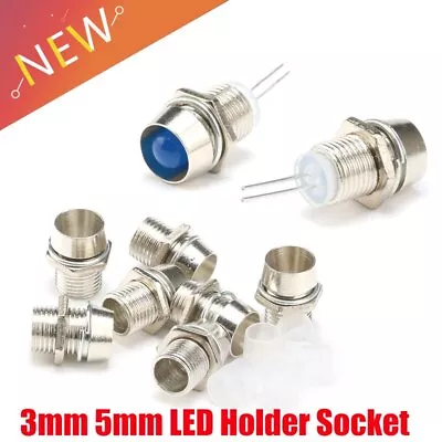 10Pcs Copper Metal 3MM 5MM Light Emitting Diode LED Holder Mount Panel Display • $3.57