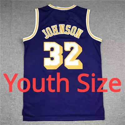 Youth Los Angeles Basketball Magic Johnson 32# Basketball Jersey All Stitched • $22.99