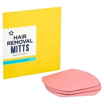 Hair Removal Mitts Legs Alternative To Shaving Waxing Polish Away Pack Of 3 Mitt • £4.20