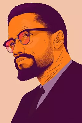 Malcolm X Profile Human Rights Activist Art Home Decor - POSTER 20x30 • $23.99