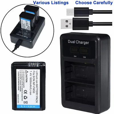 $10.99 • Buy Slim  Charger Or NP-FW50  Battery For Sony A7II A7R A7S A6000 A5000 A6300 A6500