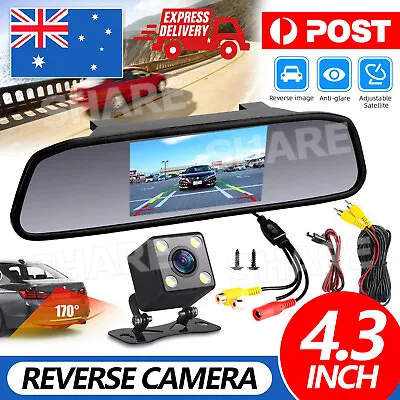 Reverse Camera Rear View HD Night Vision Camera LCD Monitor Car Reversing Mirror • $25.95