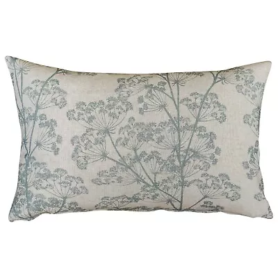 Cow Parsley XL Rectangular Cushion. Duck Egg Blue Botanical Design. 23x15  Cover • £31.99