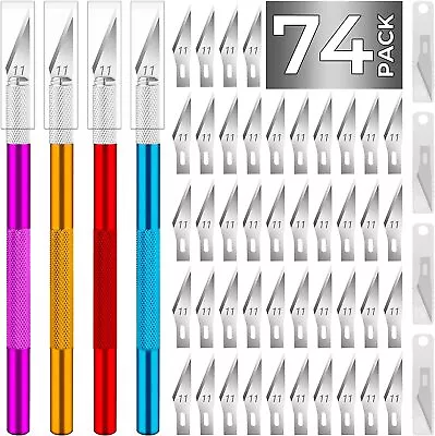 $11.99 • Buy Kit Exacto Kniife Set 74 Blade Refill Xacto For Leather Craft Pen Cutter Razor