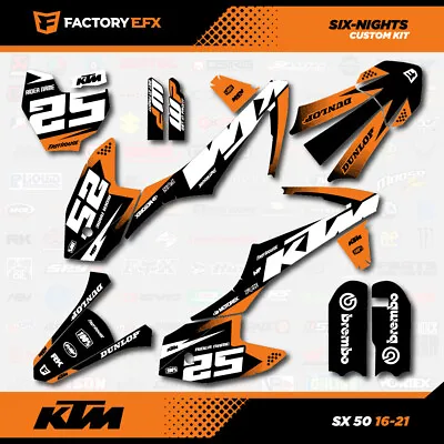 White & Orange 6N Racing Graphics Kit Fits 16-21 KTM 50sx 50 Sx Decal Sticker • $44.99