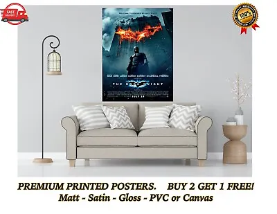 The Dark Knight Batman Movie Large Poster Art Print Gift A0 A1 A2 A3 Maxi • £8.40