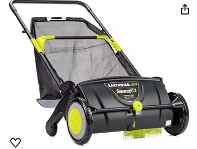 Leaf & Grass Push Lawn Sweeper Earthwise LSW70021 21-Inch Width Black • $50