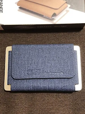Slim ID/credit Card/Business Card Holder Wallet With Magnet Lid Metal & Fabric • $12.50