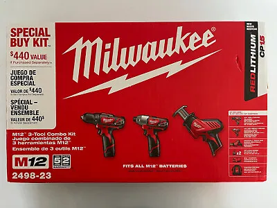 Milwaukee 2498-23 Drill Impact Reciprocating Saw Combo Kit - Red (2498-23) • $154.99