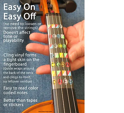 $9.95 • Buy Fretless Finger Guides 4/4 Beginner Violin Finger Guide Learn To Play Violin
