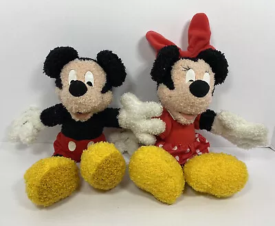 Disney Poseable Mickey And Minnie Mouse Plush Toy 1999 Mattel Lot • $15