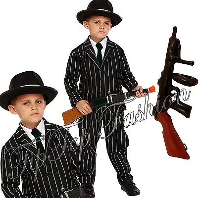 £3 • Buy 1920s Boys Childs Gangster Gangsta Mafia Bugsy Malone Fancy Dress Costume Outfit