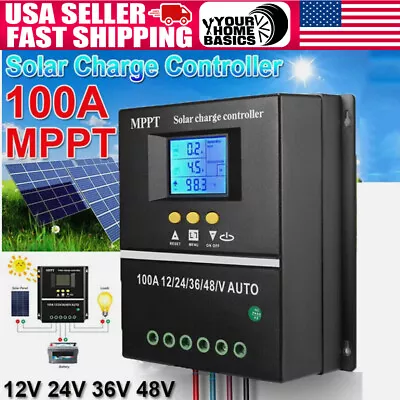 12/36/48V Solar Inverter Pure Sine Wave MPPT 100A Solar Charger Controller USB • $45.89