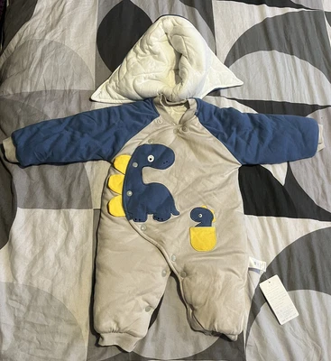 £8 • Buy Pramsuit/snowsuit And Coat Bundle 3-6 Months Boys Dinosaur