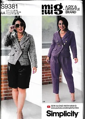 Lined D/B Jacket Pants & Shorts Suit Size 10-18 Mimi G Sewing Pattern • £6.99