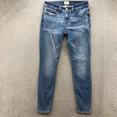 J Crew 8  Toothpick Jeans Womens 26 2 Blue Denim Skinny Ankle Low Rise Stretch  • $15