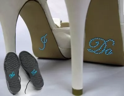 I Do X 100 Of Diamante Blue Crystal Wedding Shoe Stickers Applique Rhinestone • £10