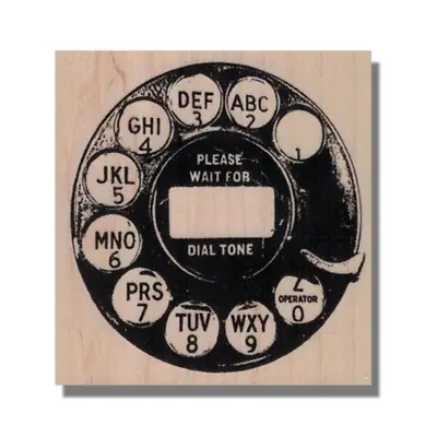 Wood Rubber Stamp Vintage Phone Dial Retro Telephone Call Talk Phone Media • $13.74