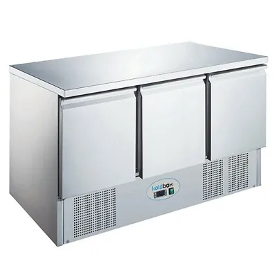 £1199 • Buy 3 Door Stainless Steel Gastronorm Preperation Counter Fridge Inc Free Delivery! 