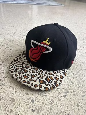 New Era Miami Heat Cheetah Print 9FIFTY Snapback Hat Hardwood Classics • $45