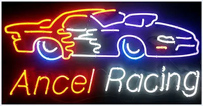 Ancel Racing Car Neon Sign Light Beer Bar Pub Wall Hanging Handcraft Art 17 X14  • $125