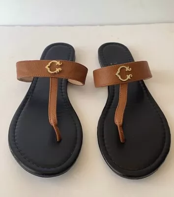 C. Wonder Women's Size 9.5 Primrose T-Strap Thong Sandals Brown • $13.99