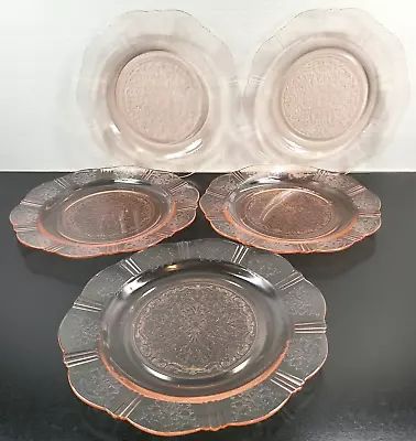 5 MacBeth Evans American Sweetheart Pink Dinner Plates Set Deppression Etch Lot • $79.67