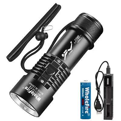 Super Bright Underwater Diving Flashlight Waterproof Rechargeable Scuba Torch • $26.95