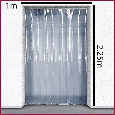 PVC Strip Curtain / Pedestrian / Cold Room / Warehouse - 1m (w) X 2.25m (d) • £72.75