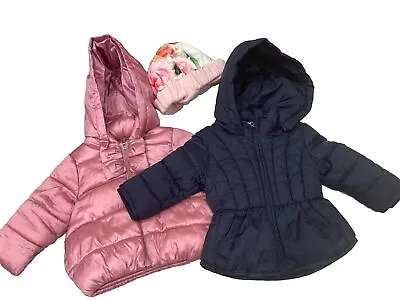 Mayoral Infant Baby Girls Puff Coat 2 Pink & Blue One New Great Winter Designer  • £10