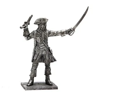 54mm Tin Figure Pirates Of The Caribbean: Jack Sparrow With Sword 1:32 NEW FORM • £9.58
