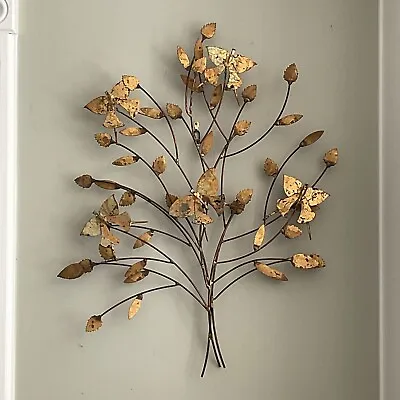 William Bowie Mid Century Metal Butterfly Tree Wall Hanging Sculpture • $629.95