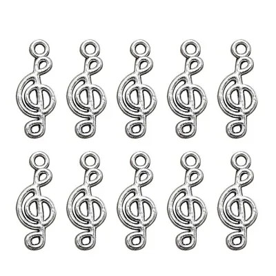  100PCS Vintage Alloy Musical Note Charms Pendants DIY Jewelry Making Accessory • $10.63