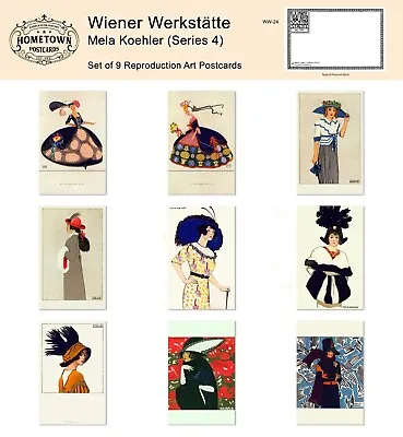 Wiener Werkstatte:  	Mela Koehler (Series 4) - Lot Of (9) Rare Repro Postcards • $9.95