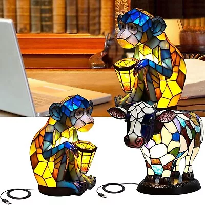 Wtosuhe Animal Table Lamp Cow/Monkey Bedside Table Lamp With USB A+C Ports New • $9.83