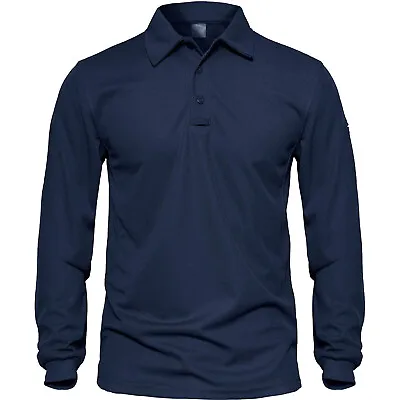 Men's Golf Polo Shirts Long Sleeve Quick Dry Performance Casual Work Sport T US • $20.88