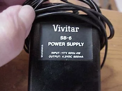 Vivitar SB-6 Power Supply AC Adapter For Electronic Flash 4.3VDC 600mA 117V • $11.99