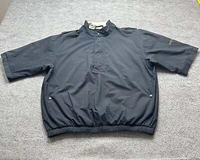 FootJoy DryJoys 1/4 Zip Pullover Windshirt Jacket Men L Black Windbreaker • $21.99