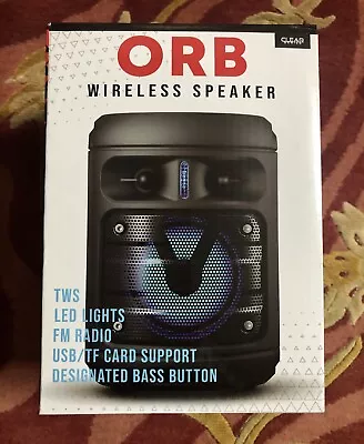 ORB LED Light Black Wireless Bass-Boosted Speaker Portable Brand New NIB • $49.99