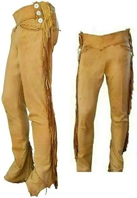 Men Cowboy Pant Men Western Pant Men Native Indian Pant Men Leather Pant • $69.99