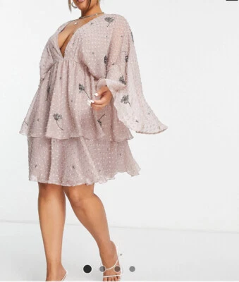 $60 • Buy ASOS Curve Tiered Dress Party/wedding