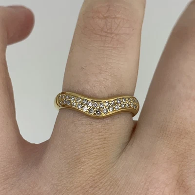£250 • Buy .20ct Diamond Wishbone Ring 18ct Yellow Gold 750 18K - Size K