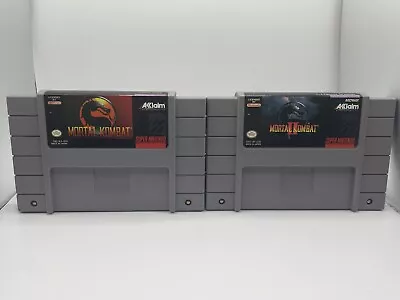 Super Nintendo Mortal Kombat I & II SNES 1993 Authentic  Cart *Tested&Works * • $39.99